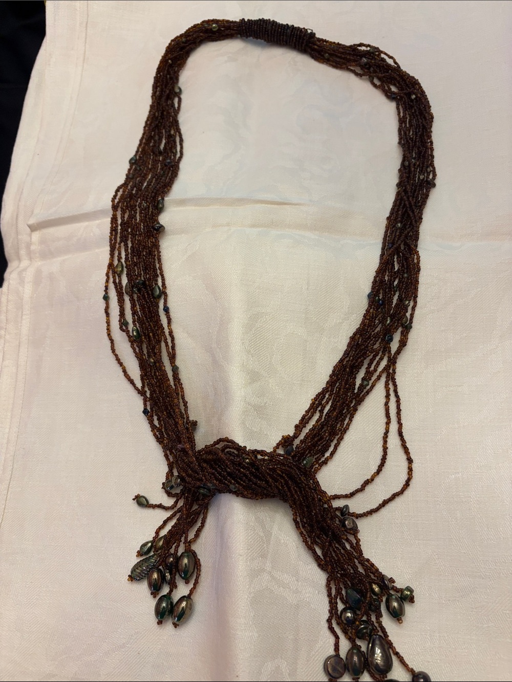 Handcrafted Brown Multi-Strand Beaded belt or necklace